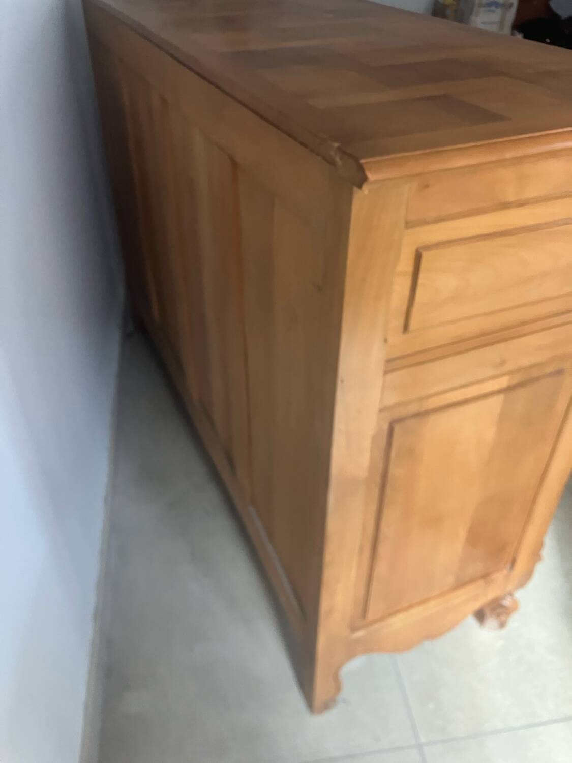 Buffet vintage en merisier massif