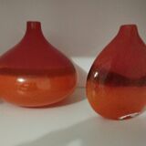 Pair or 2 glass paste vases from the 80s vintage.