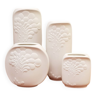 Vases Mid-Century en porcelaine bisquit par Kayser, 1960