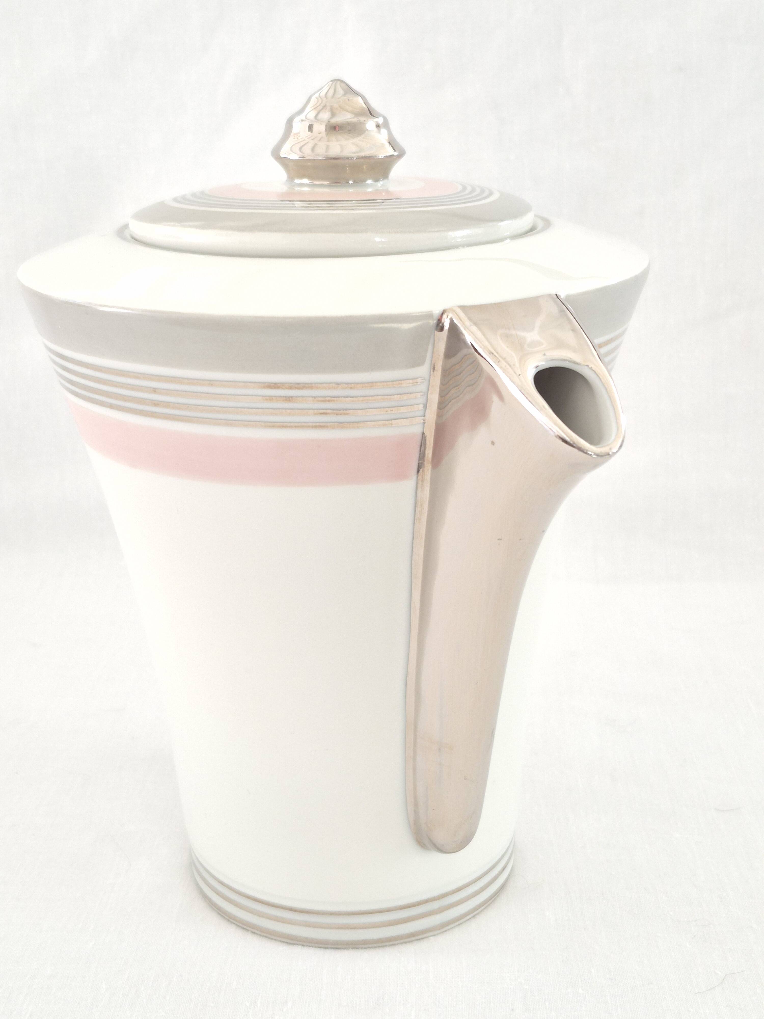 Art Deco teapot coffee pot jug Limoges Salmon & Cie A486