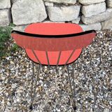 4 red Formica chairs with Eiffel legs 1950
