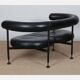 Two-seater leather banquette from the 1980s.
