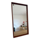 Beautiful vintage Danish teak mirror with mittered edges and nice brass det
