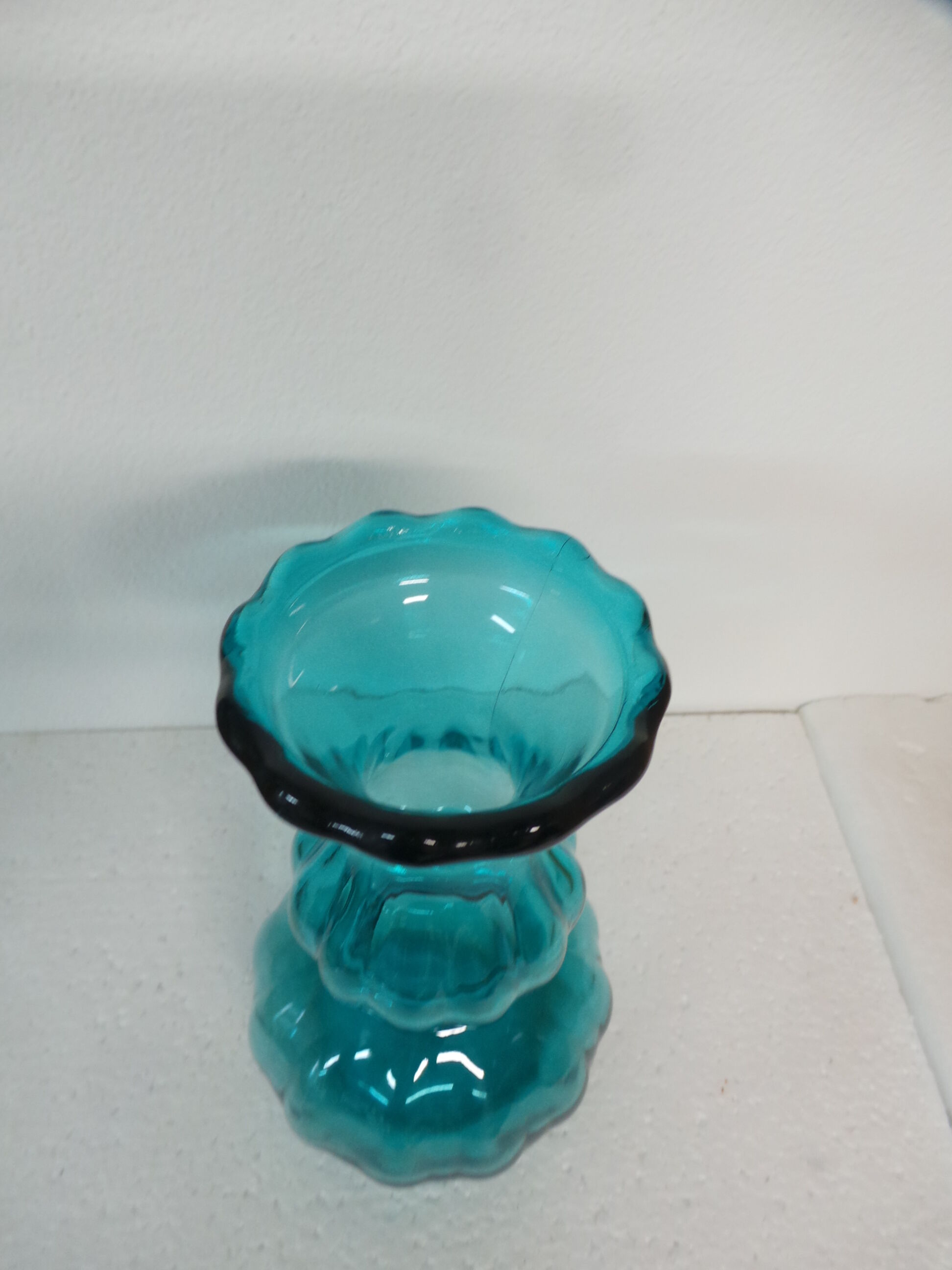 Blue glass vase