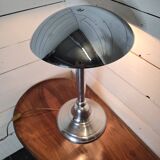 Chromed metal mushroom lamp from the 70s, 58 cm H