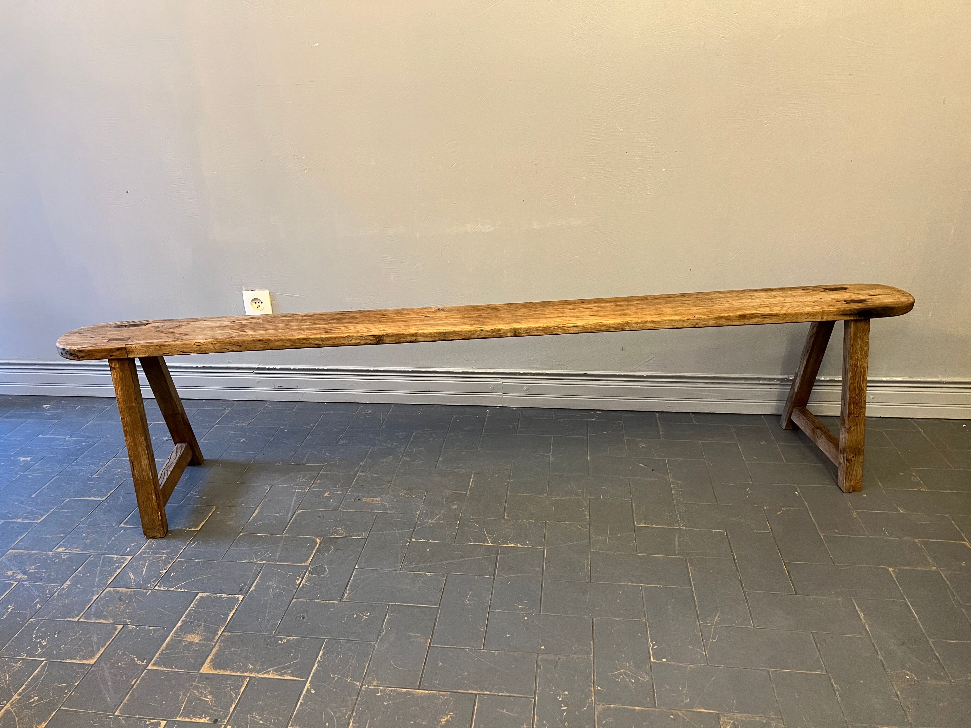 Old raw wood bench 200 cm