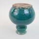 Small old blue ceramic vase