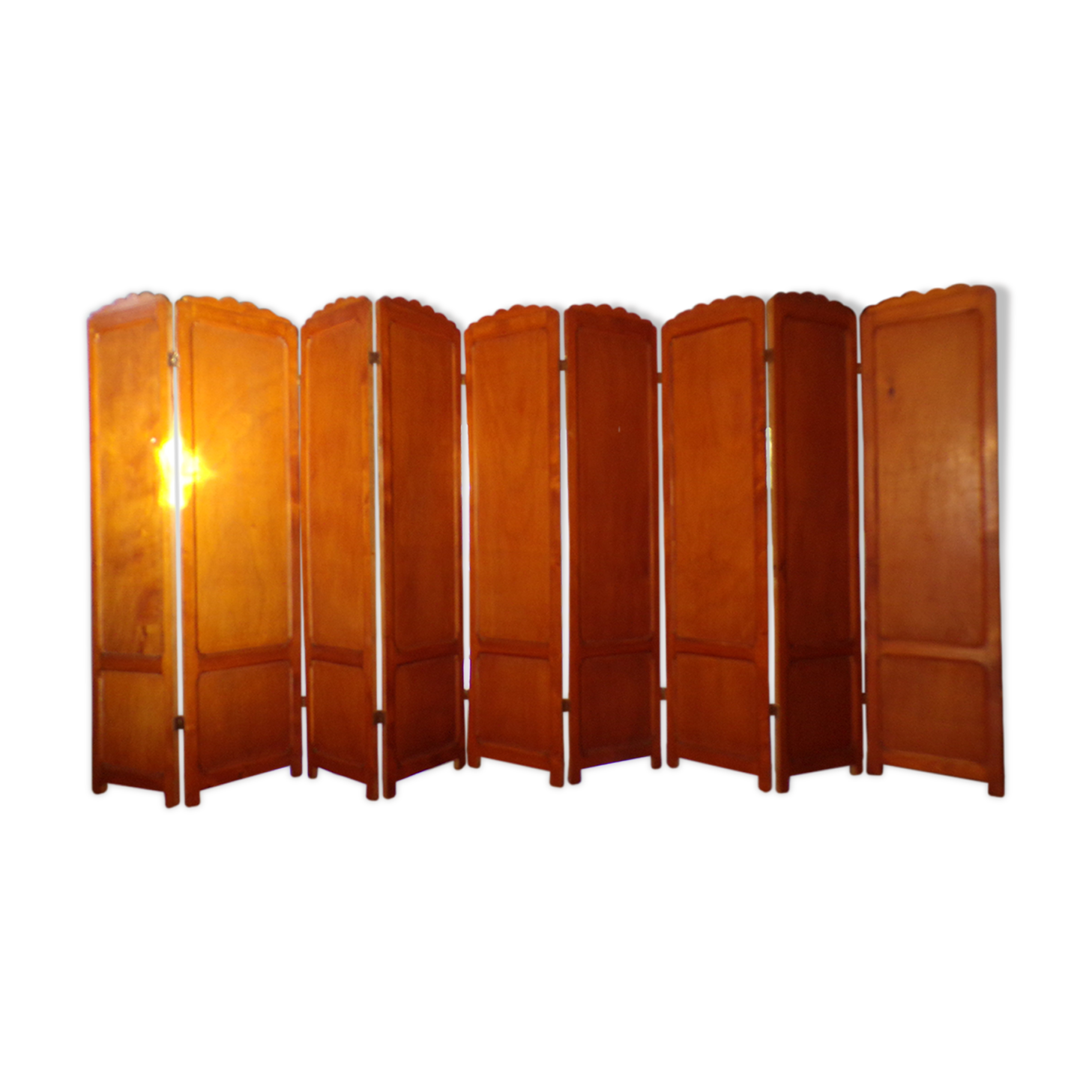 Old screen 9 wooden panels