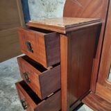 Art Deco mahogany dressing table with bevelled tilting mirror, France, 1920s–1930s.