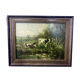 Dutch school - landscape with cows - oil paint