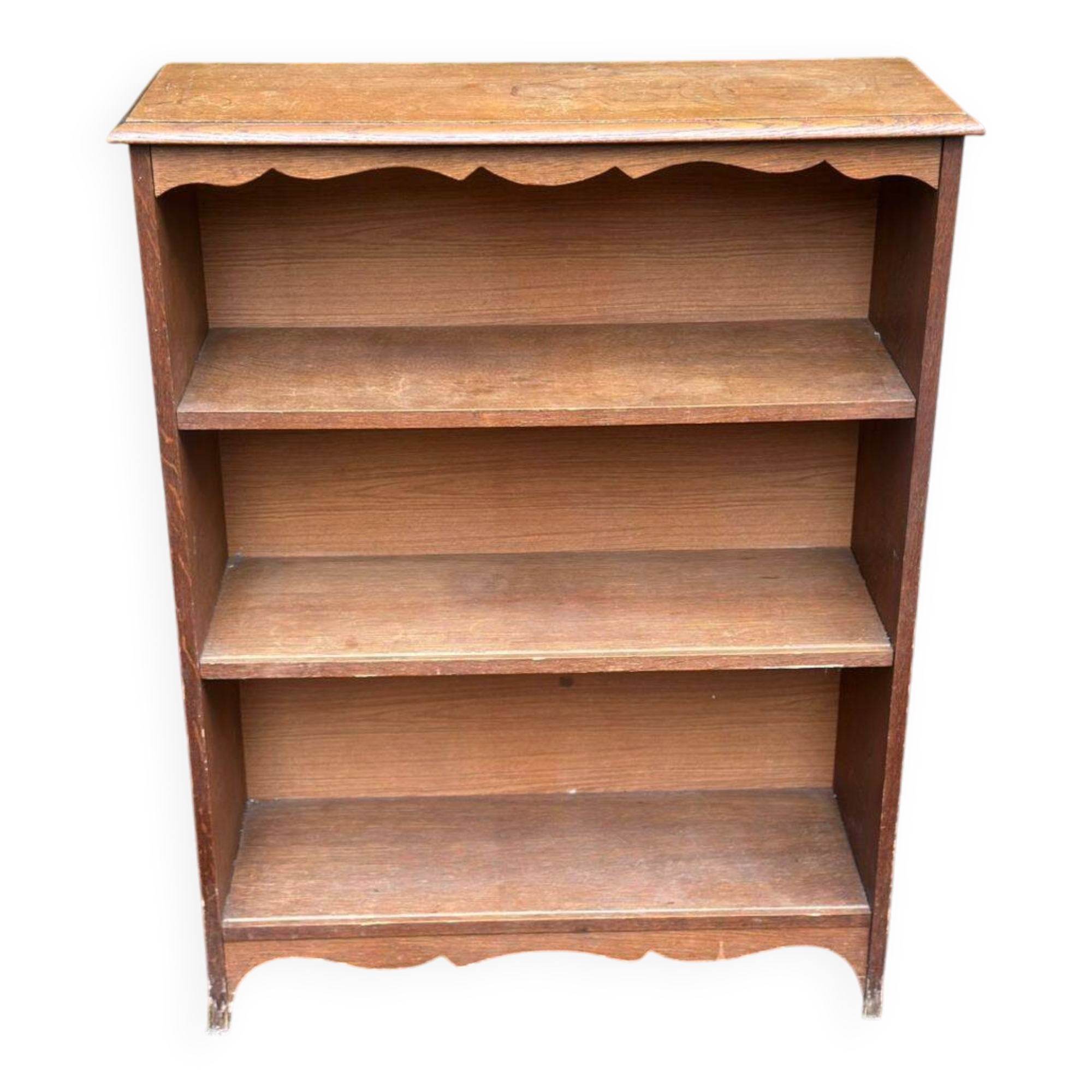 Library, Louis XV style bookcase in solid oak, 1930.
