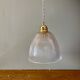 Vintage tulip pendant light in ribbed glass