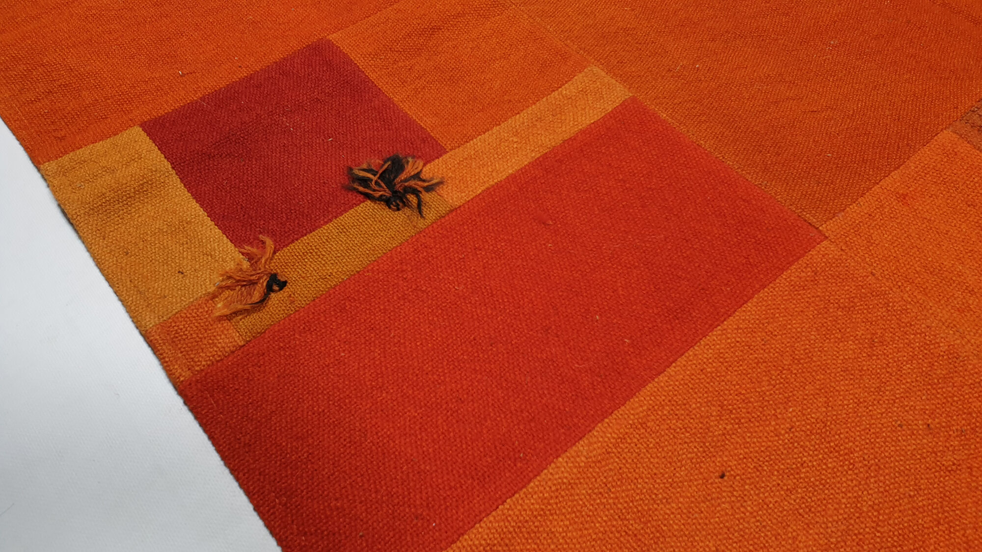 Patchwork kilim rug 6.7x4.7 ft 203x143 cm area orange floor rug vintage turkish rug.