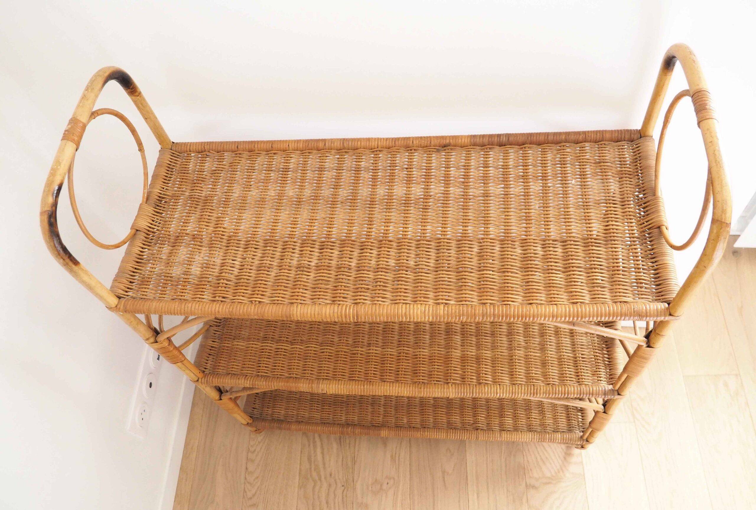 Rattan bookcase
