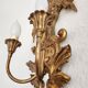 Louis XVI wall lamps Rocaille gilded carved wood antique mirror glass