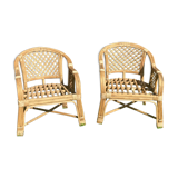 Pair of rattan armchairs