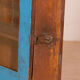 Old art deco wall display case in original blue teak burmese patina