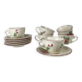 Set of 6 coffee cups with saucers, lantern model by KG Lunéville.