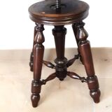 Napoleon III piano stool with four turned legs, restored from the period