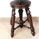 Napoleon III piano stool with four turned legs, restored from the period