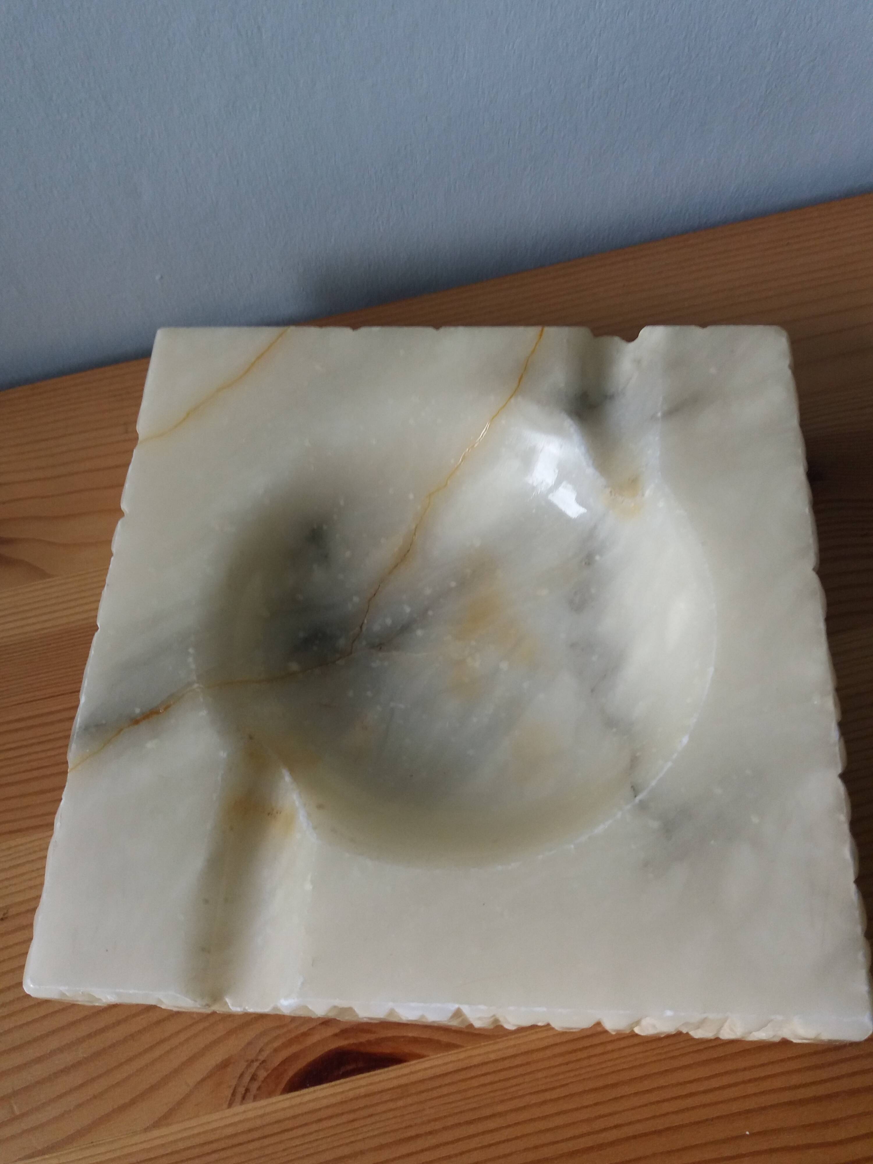 Marble or alabaster ashtray