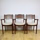 Office chairs vintage beige boucle - set of 3
