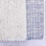 Tapis turc en laine fait main bleu et blanc 4x7, 135x213 cm