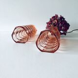 Pair of pink glass vases