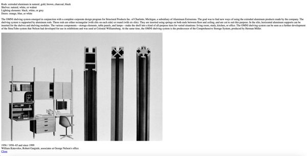 Bibliothèque, étagère modulable George Nelson & Associates system OMNI