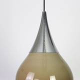 Iced brown opaline glass pendant lamp