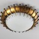 Sunburst lamp with nails forged with gold leaf and opaline, 1940s