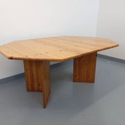 Table à manger octogonale vintage des années 80 en pin avec rallonge