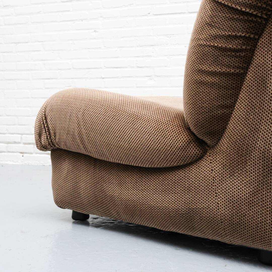 Italian Mimo Padova Lounge Chair Chenille 1970s