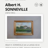 Tableau impressionniste, huile sur toile signée sonneville  + 4 cd neufs