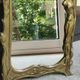 Brass table mirror, art nouveau, lady figurine/foliage, wheat ears