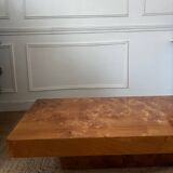 Rochebobois elm burl coffee table, 1970s