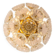 Sputnik ceiling light in floral glass and brass, Germany, 1960s.