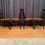Set of four Fanett chairs in the Ilmari Tapiovaara style, Finland, 1960s