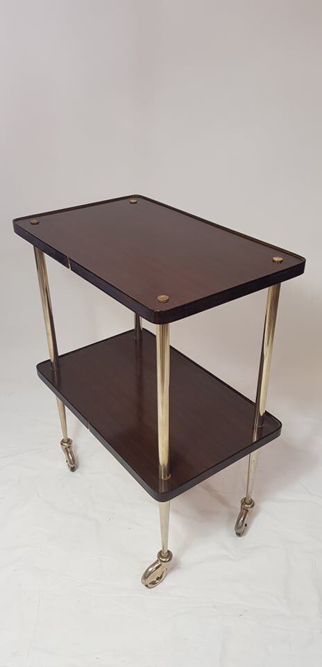 Desserte roulante vintage pieds dorés