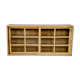 Enfilade buffet vitrine en teck birman avec patine jaune - écrue