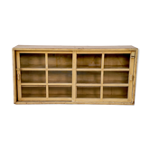 Enfilade buffet vitrine en teck birman avec patine jaune - écrue