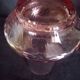Art Deco orangeade service in pink-orange glass, twisted model.