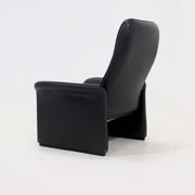 Fauteuil de salon DS50 en cuir noir par De Sede Suisse années 1980