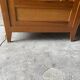 Vintage Parisian wardrobe with one mirrored door from the 60s in pine and wood