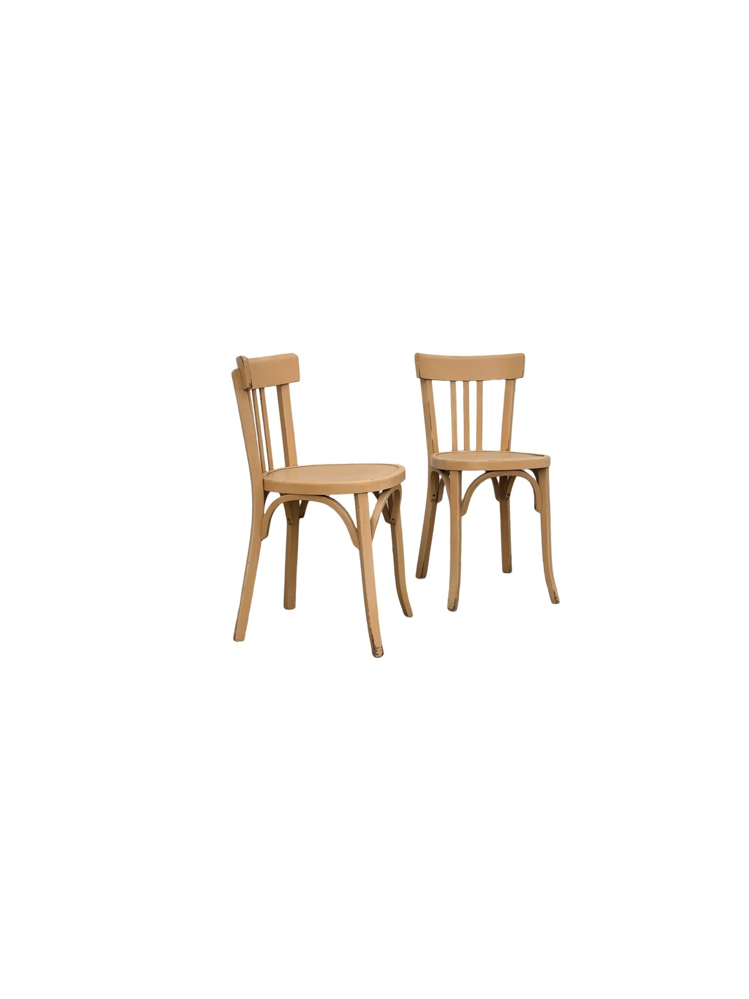 Paire de chaises bistrot Baumann patine vintage