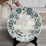 Assiette à dessert ancienne terre de fer Salins modèle Nénuphar