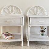 Pair of Vintage Rattan Bedside Tables