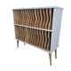 Vintage mint blue wooden display cabinet / storage system for vinyl records