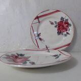 Digoin sarreguemines 2 flat plates la rose