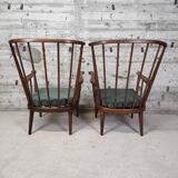Paire de fauteuils Baumann éventail